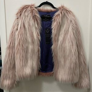 Spirithoods Mauve Galah Dusty Pink Faux Fur Bomber